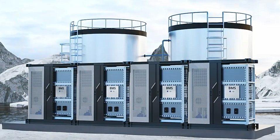 钒液流电池工作原理图